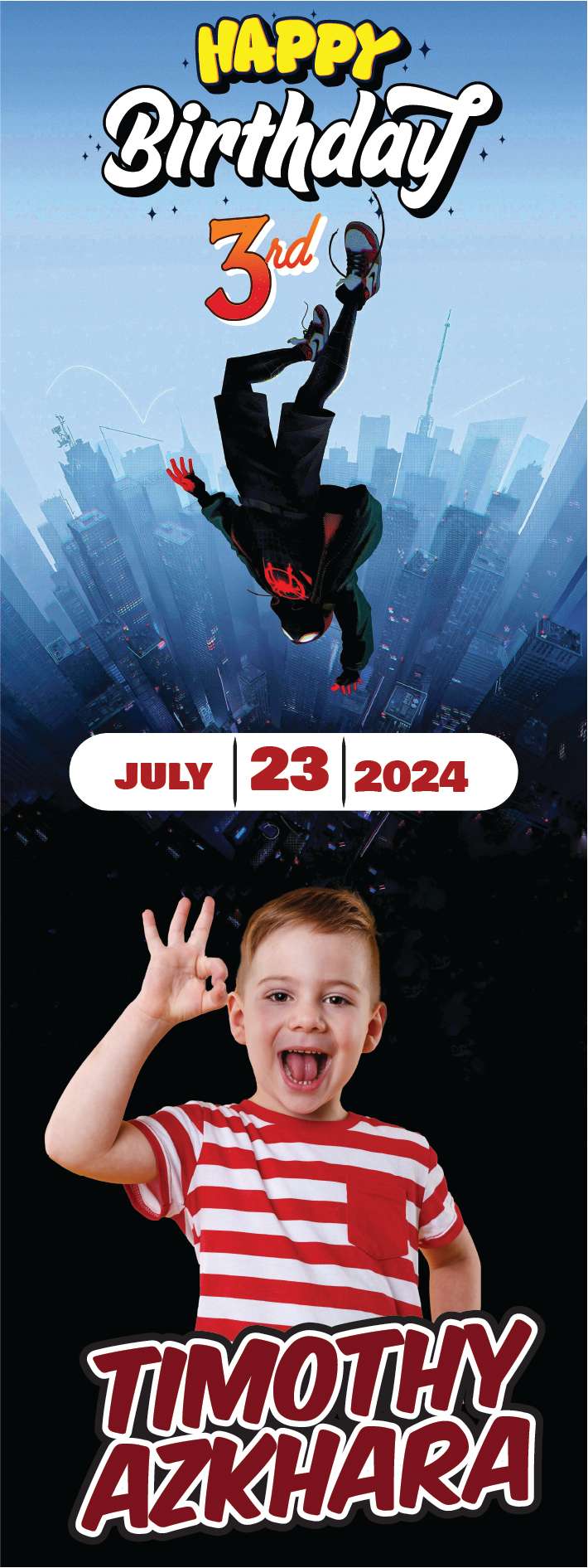 Standing Banner Ulang Tahun Spiderman - Image 1