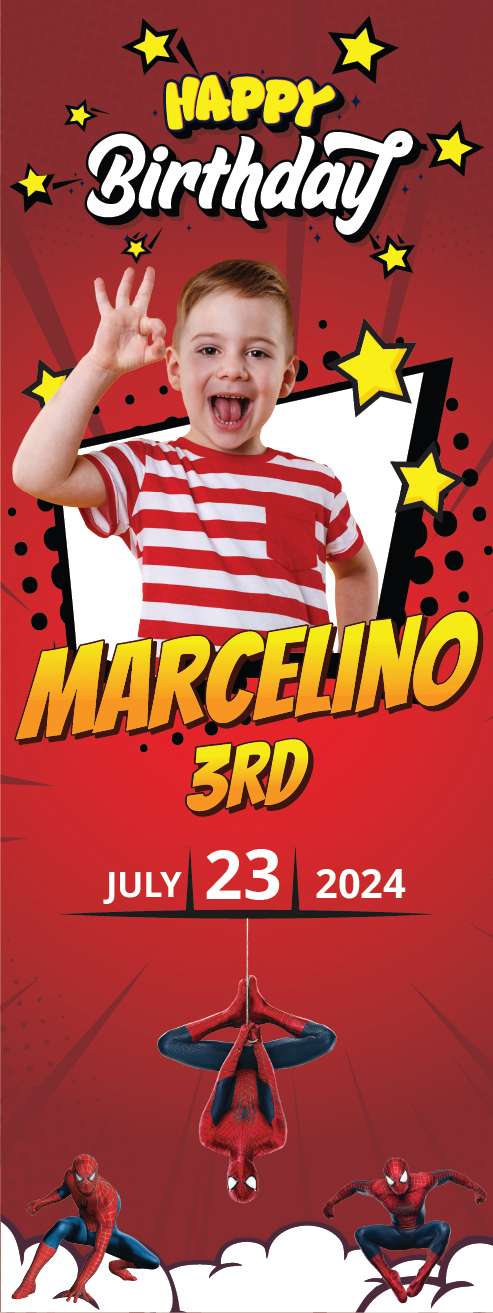 Standing Banner Ulang Tahun Spiderman - Image 1