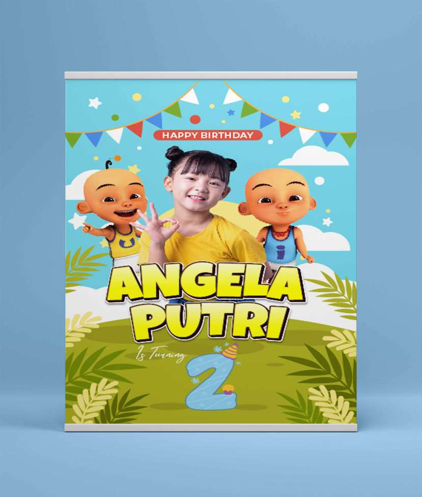Baliho Hari Ulang Tahun Anak Upin Ipin - Image 2