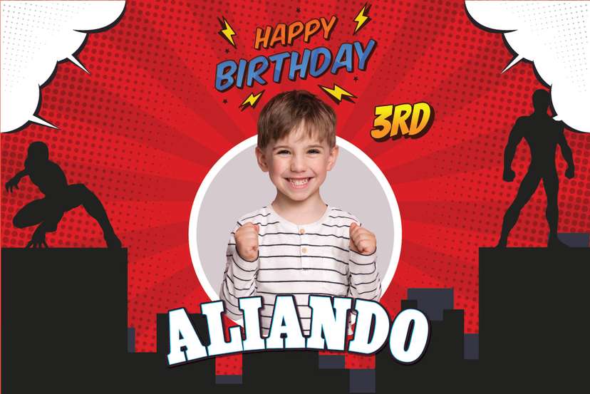 Baliho Ulang Tahun Spiderman - Image 1