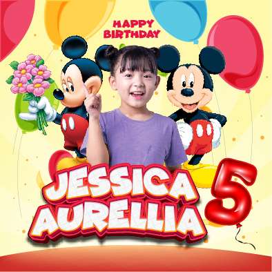 Baliho Hari Ulang Tahun Anak Mickey Mouse - Image 1