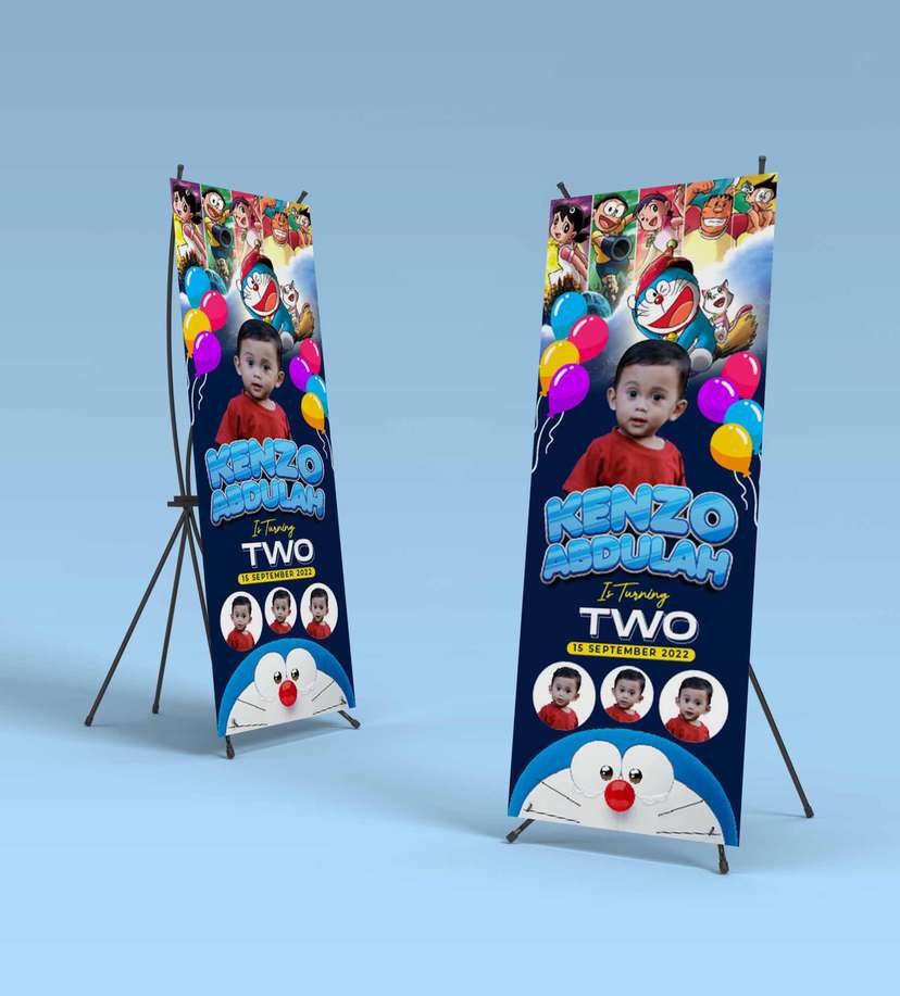 Standing Banner Hari Ulang Tahun Anak Doraemon - Image 2