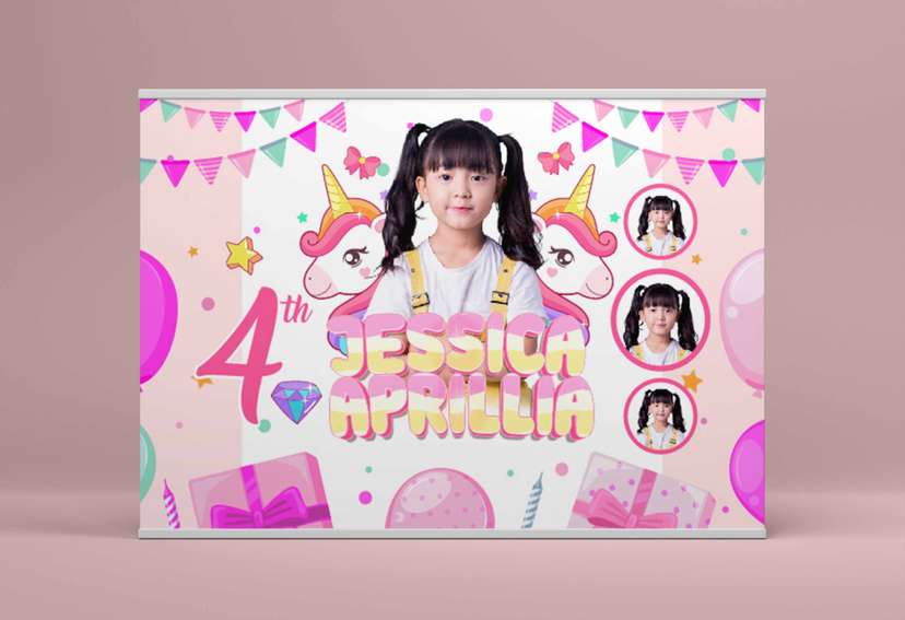 Baliho Hari Ulang Tahun Anak Unicorn - Image 2