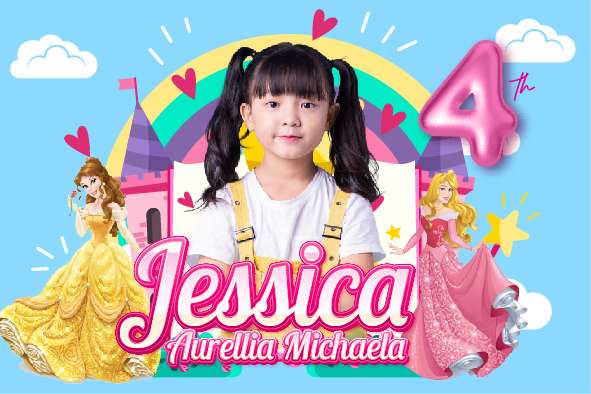 Baliho Hari Ulang Tahun Anak Princes - Image 1