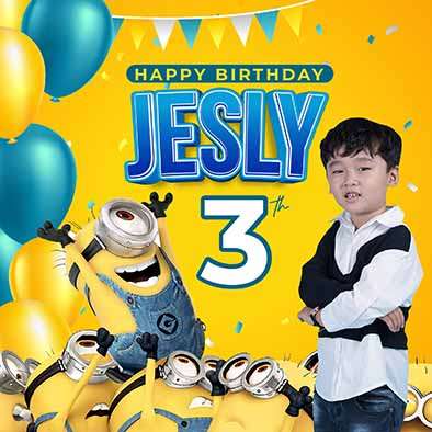 Baliho Hari Ulang Tahun Anak Minions - Image 1