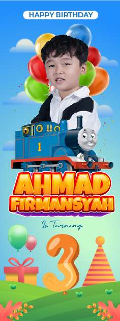 Standing Banner Hari Ulang Tahun Anak Thomas - Image 1