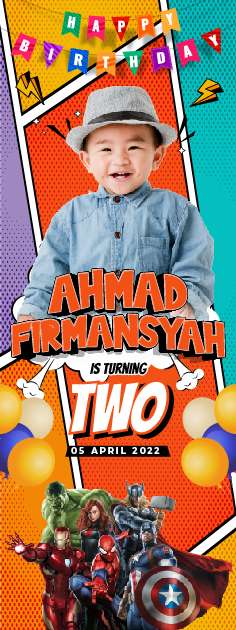 Standing Banner Hari Ulang Tahun Anak Avengers - Image 1
