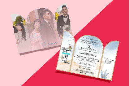 Trifold Shape Arch Gate Invitation - Back