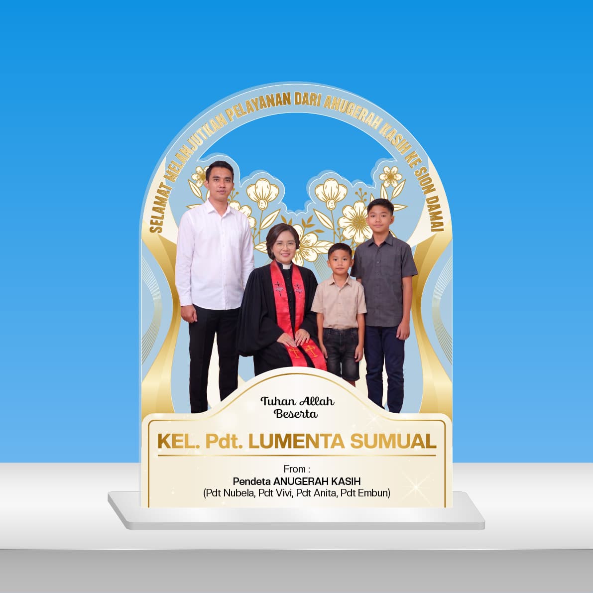 Plakat Akrilik Ucapan Pelayanan / Kado Pendeta Custom - Classic Midnight Gold