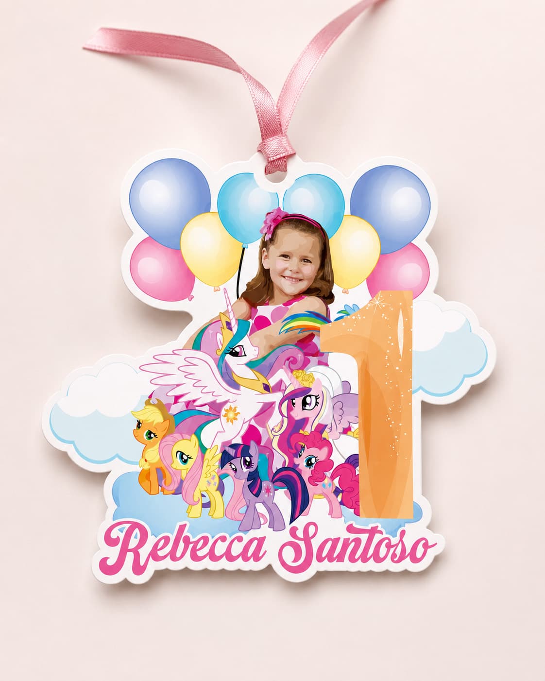 Hang Tag Ulang Tahun My Little Pony Custom Foto Anak