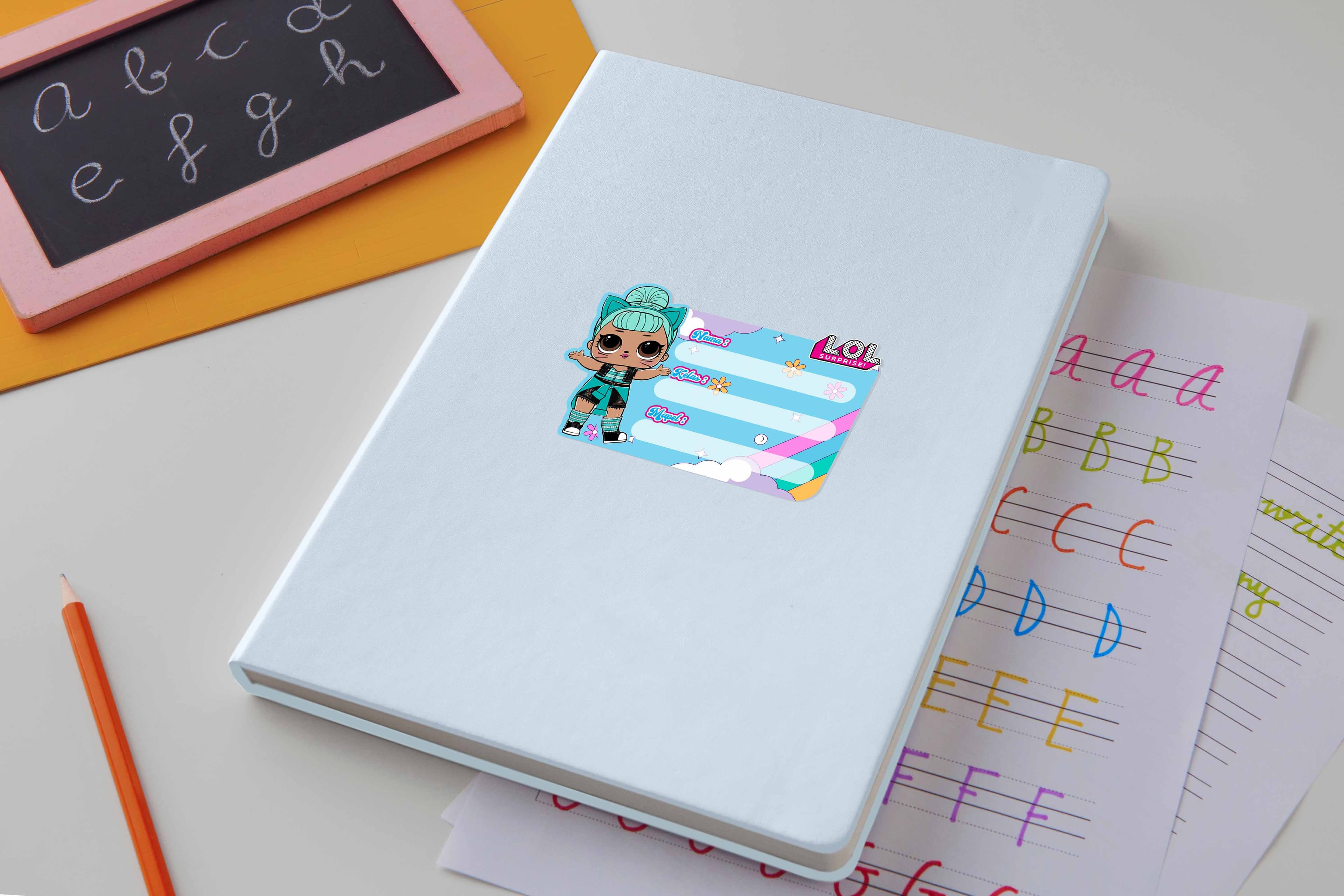 Sticker Label Nama Sekolah LOL Surprise Mint Girl – Label Buku Anak Perempuan Custom