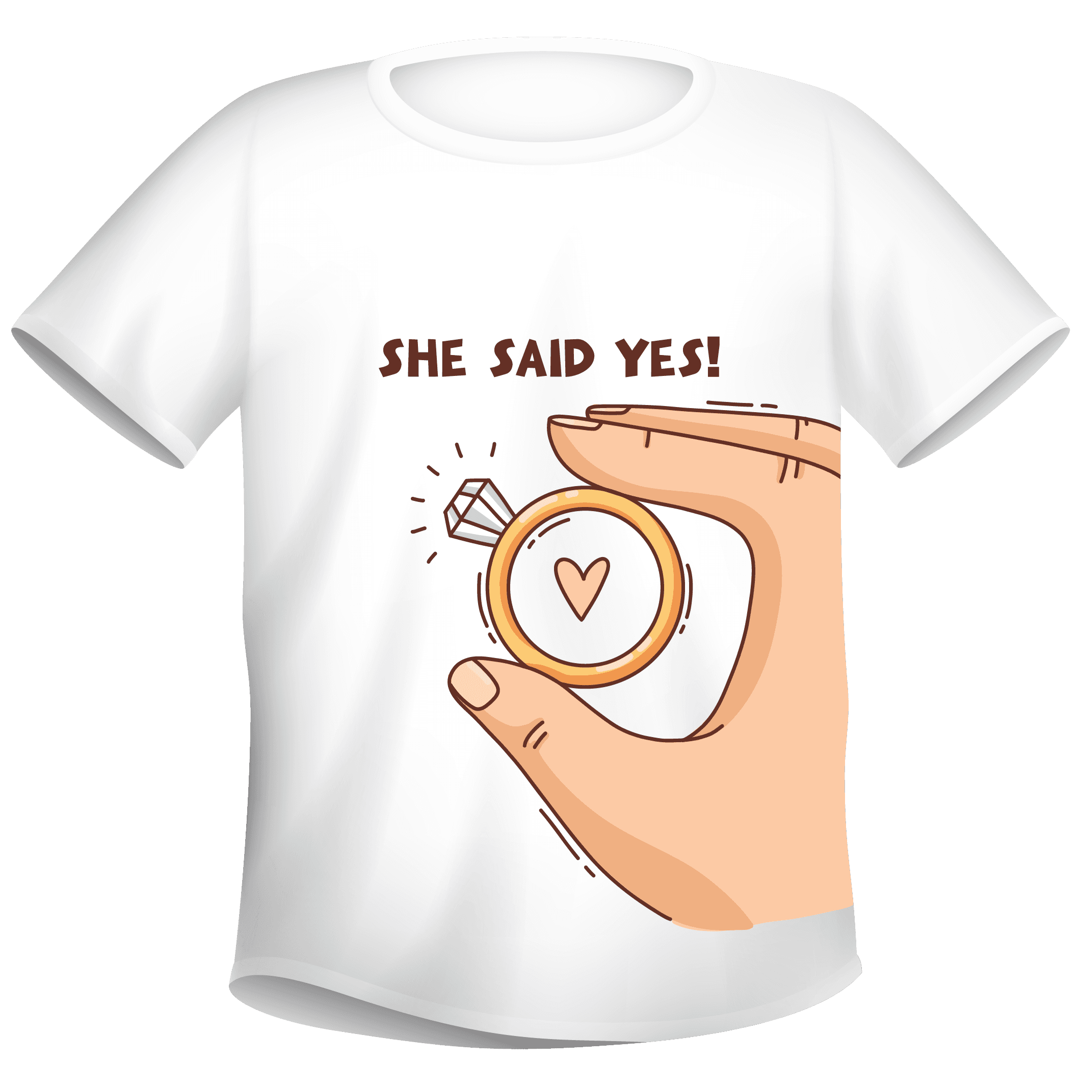 Kaos Custom She Said Yes Tema Lamaran Ring Romantis