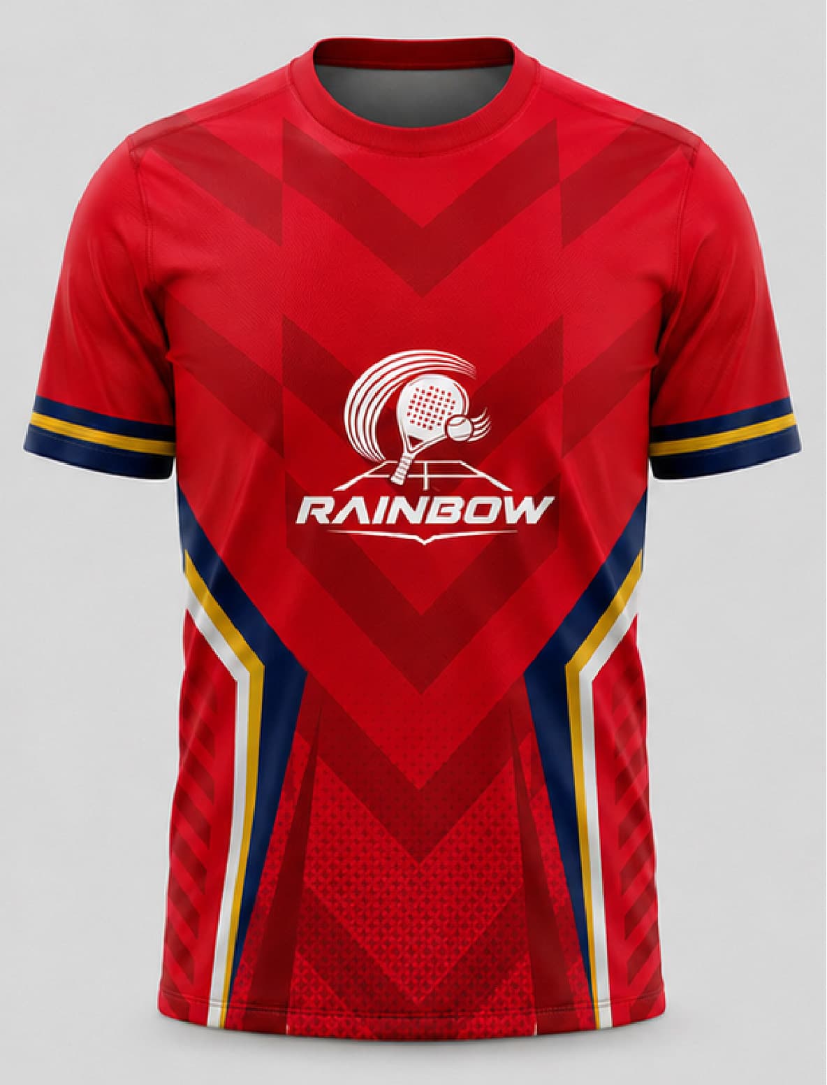 Jersey Olahraga Merah Garis
