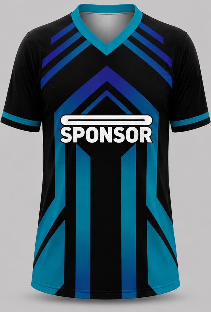 Jersey Olahraga Sponsor Hitam Tosca Custom Nama