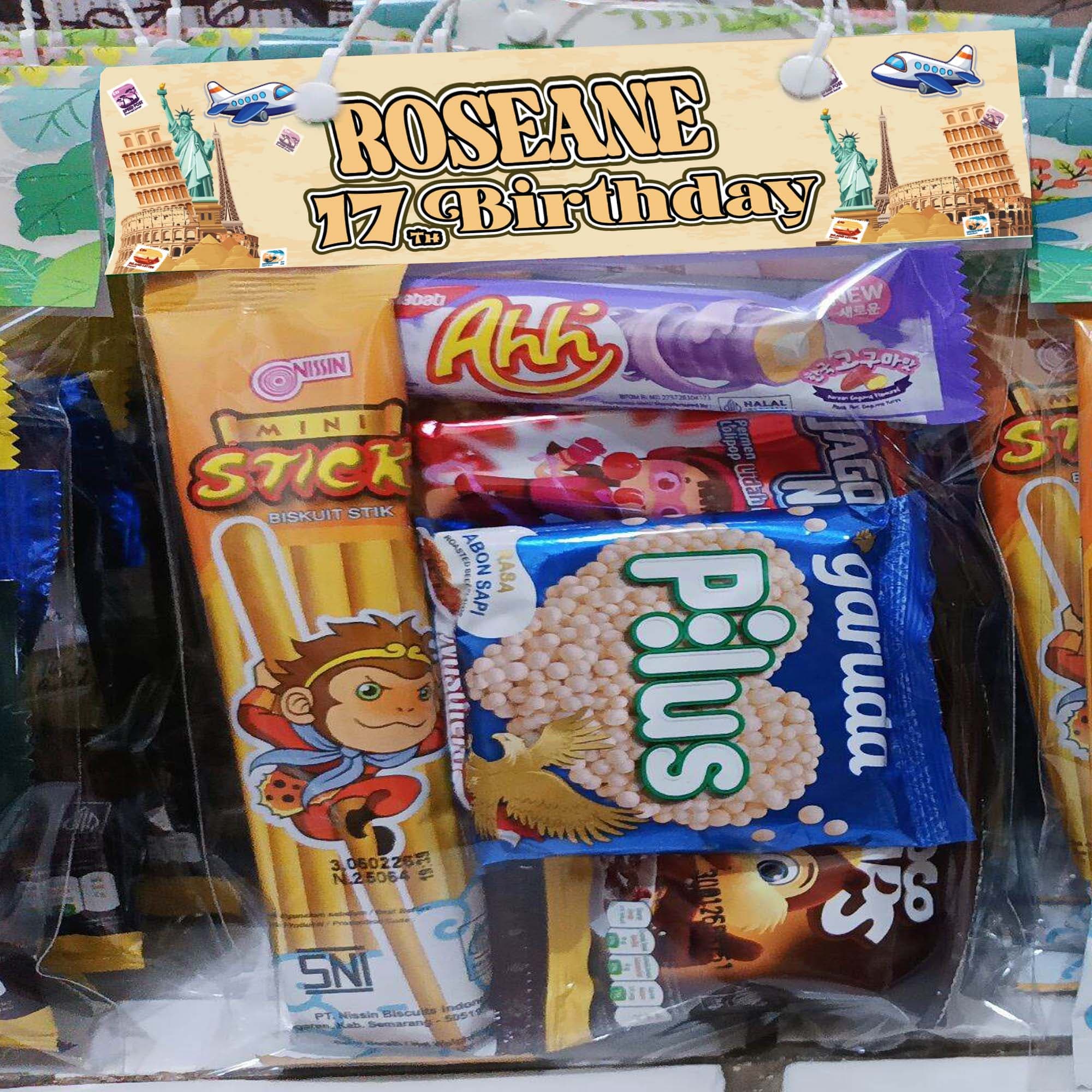 Label Snack Birthday Tema Traveler Perjalanan