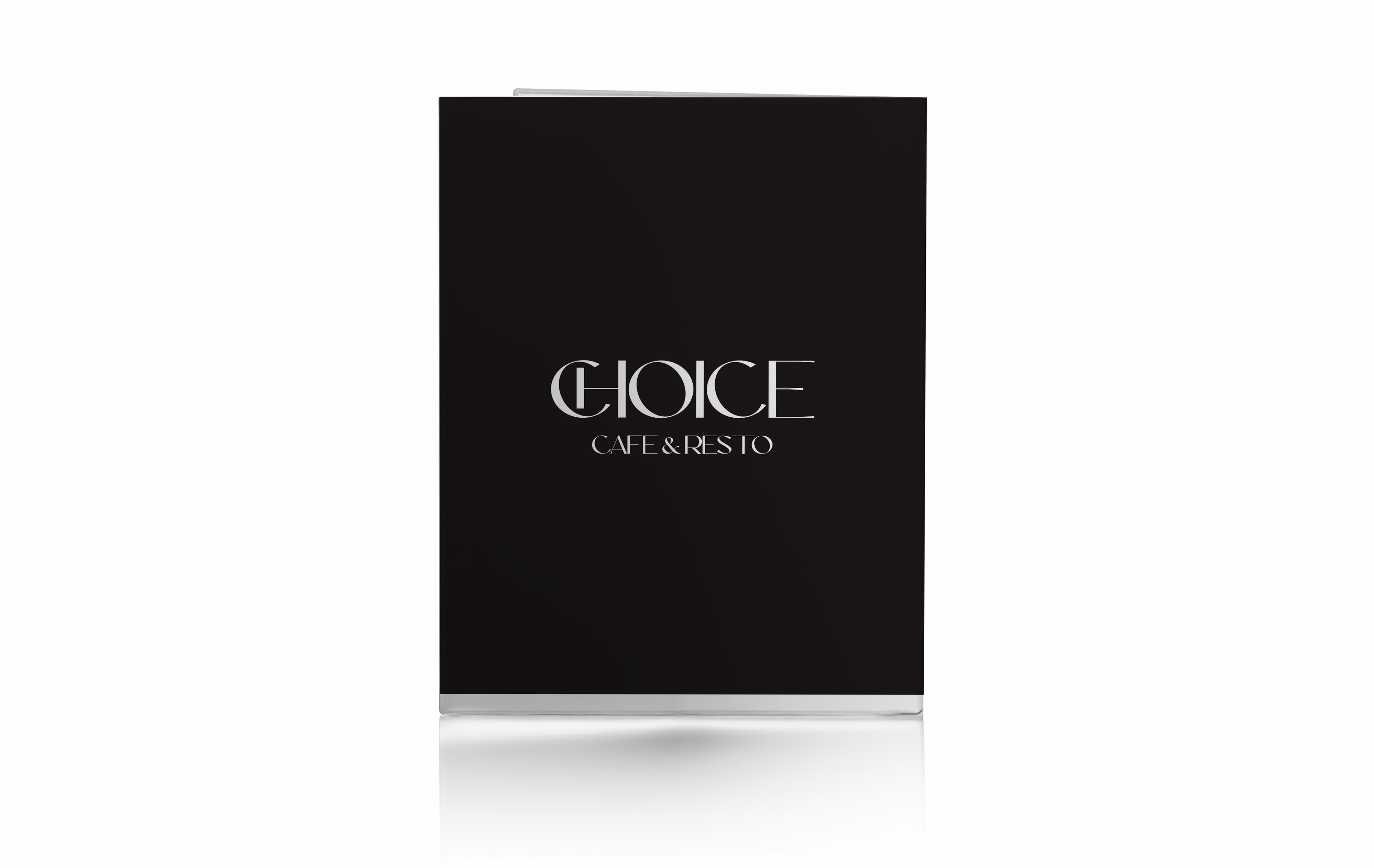 Menu Restorant Hard Cover Lipat 2 Sisi Simple Dengan Warna Dominan Merah Hitam