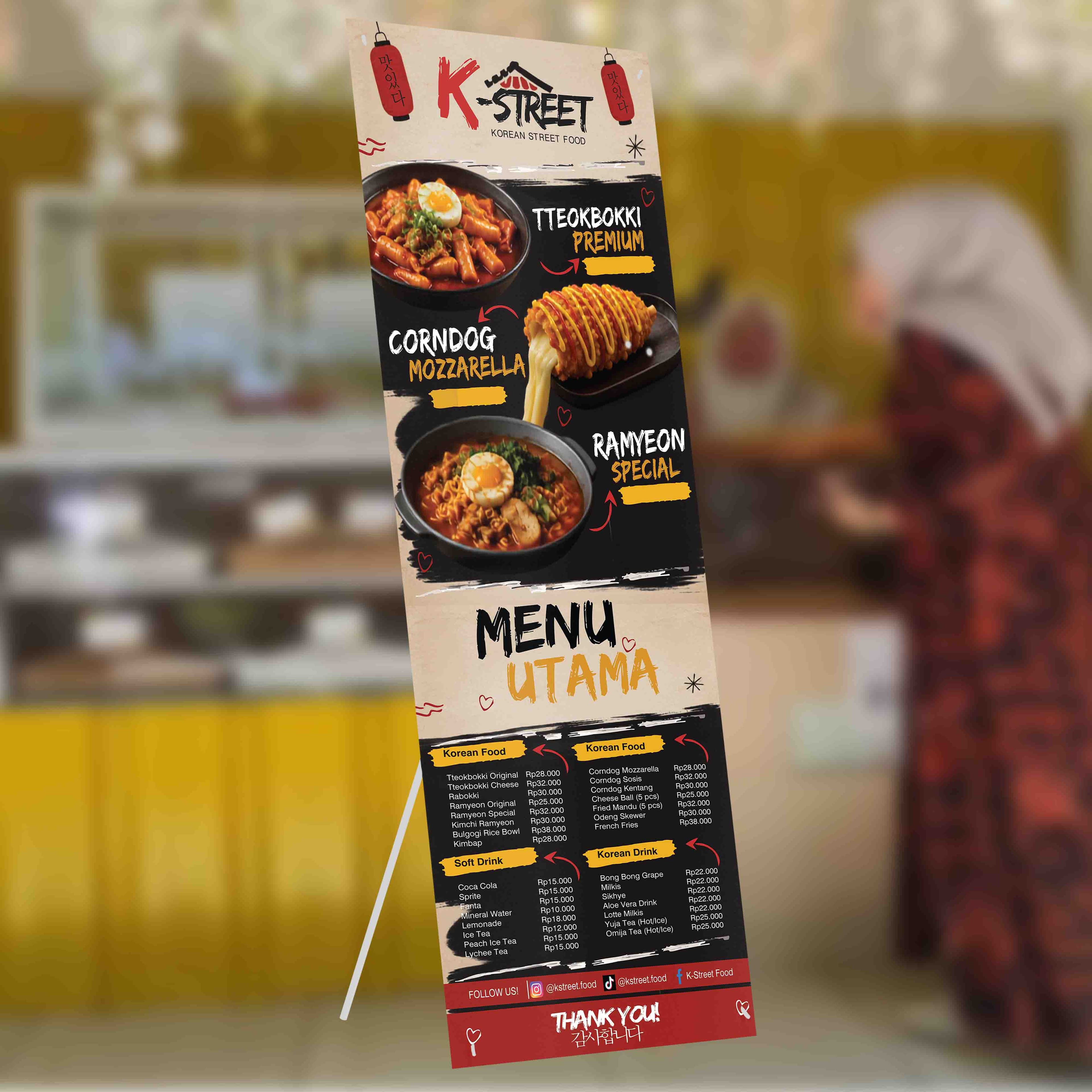 Banner UMKM Tema Korean Street Food Keren