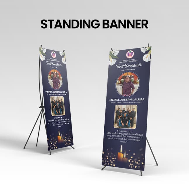 Standing Banner Duka Tema Dongker Anggota Jemaat