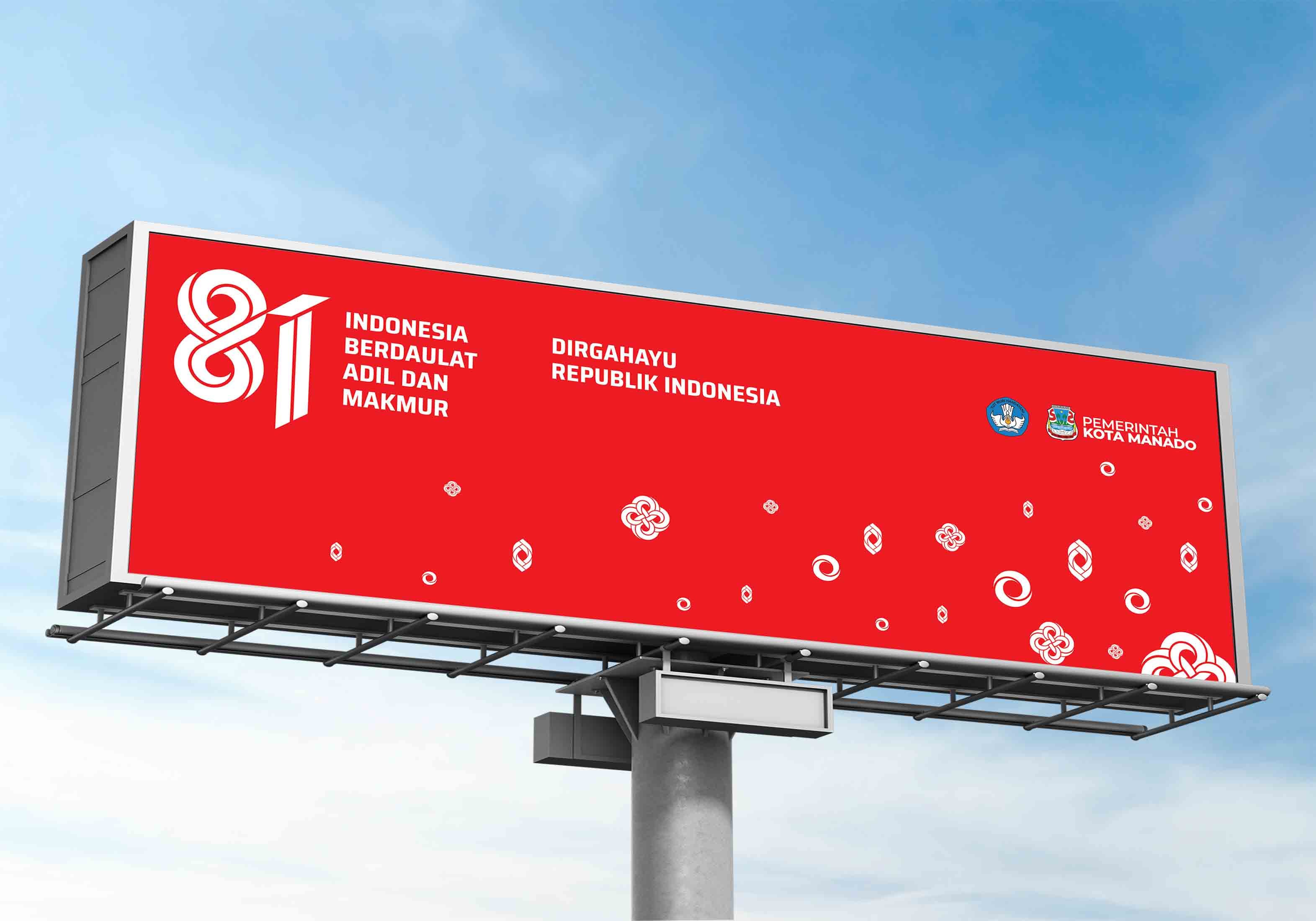 Bilboard HUT RI 81 Tahun Dengan Konsep Warna Merah