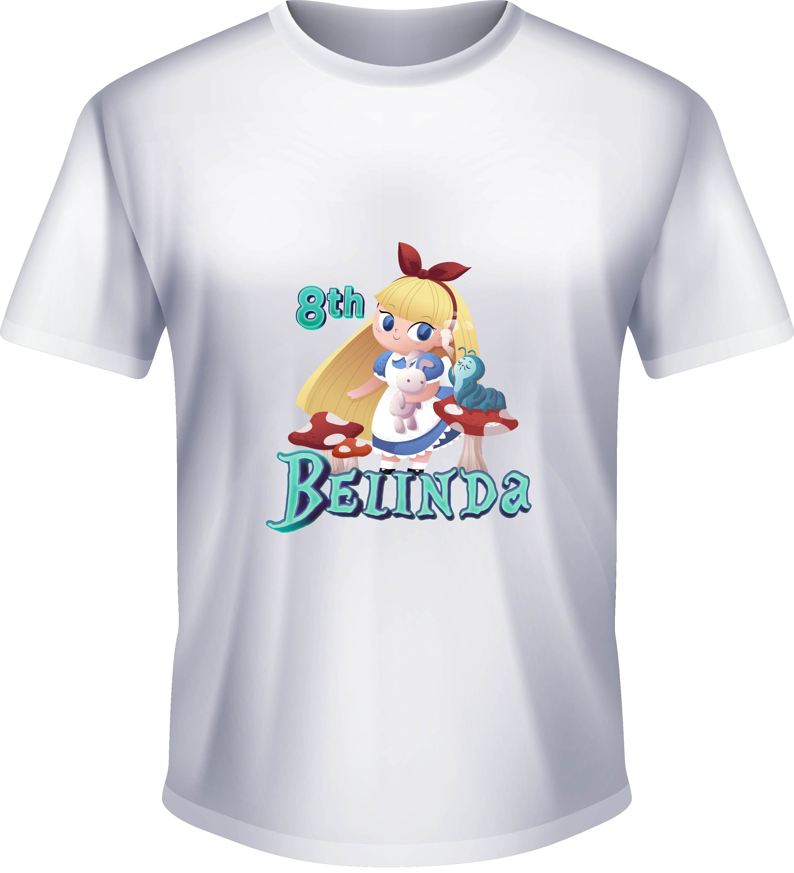 Kaos Ulang Tahun Custom Anak Tema Alice in Wonderland
