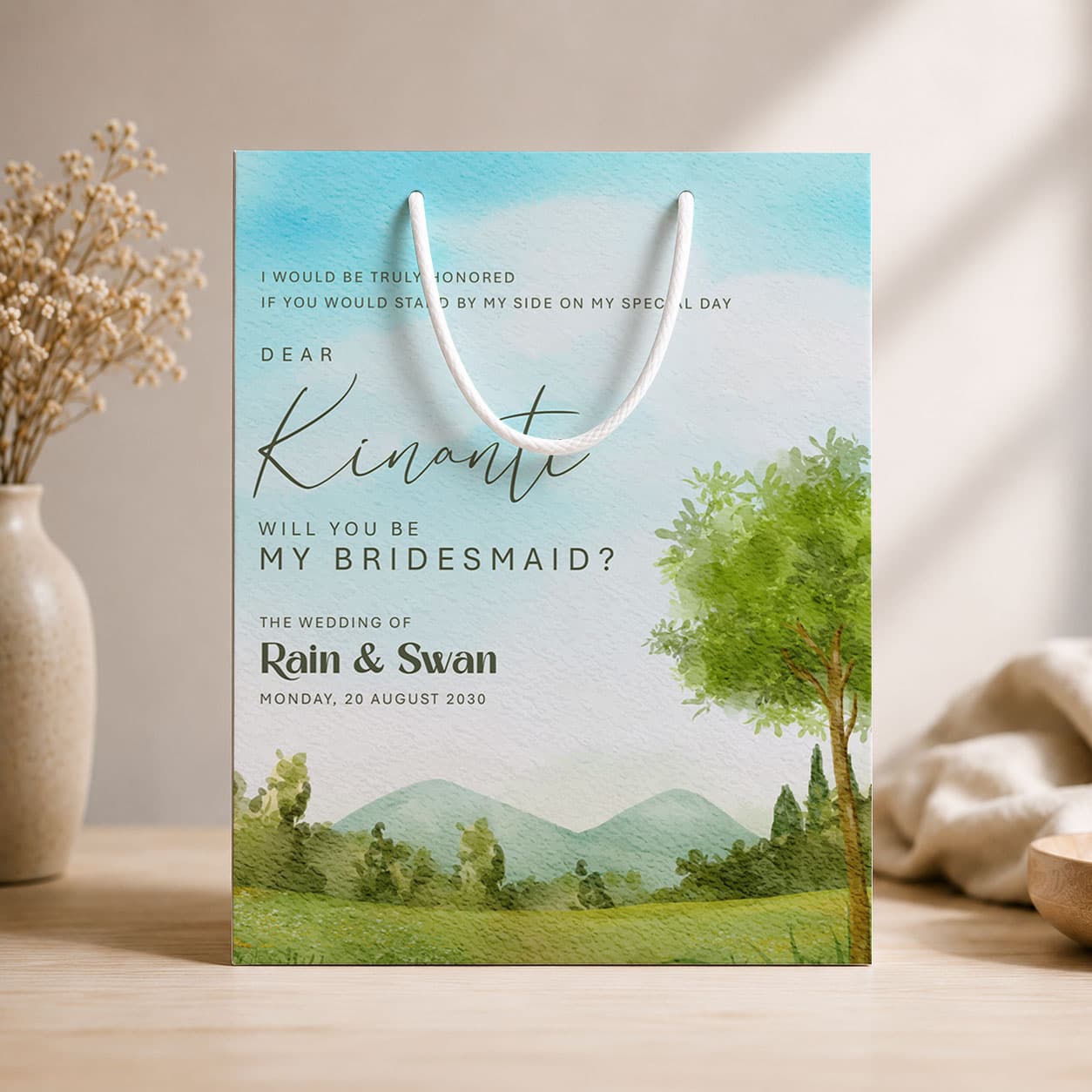 Paperbag Bridesmaid – Green Valley