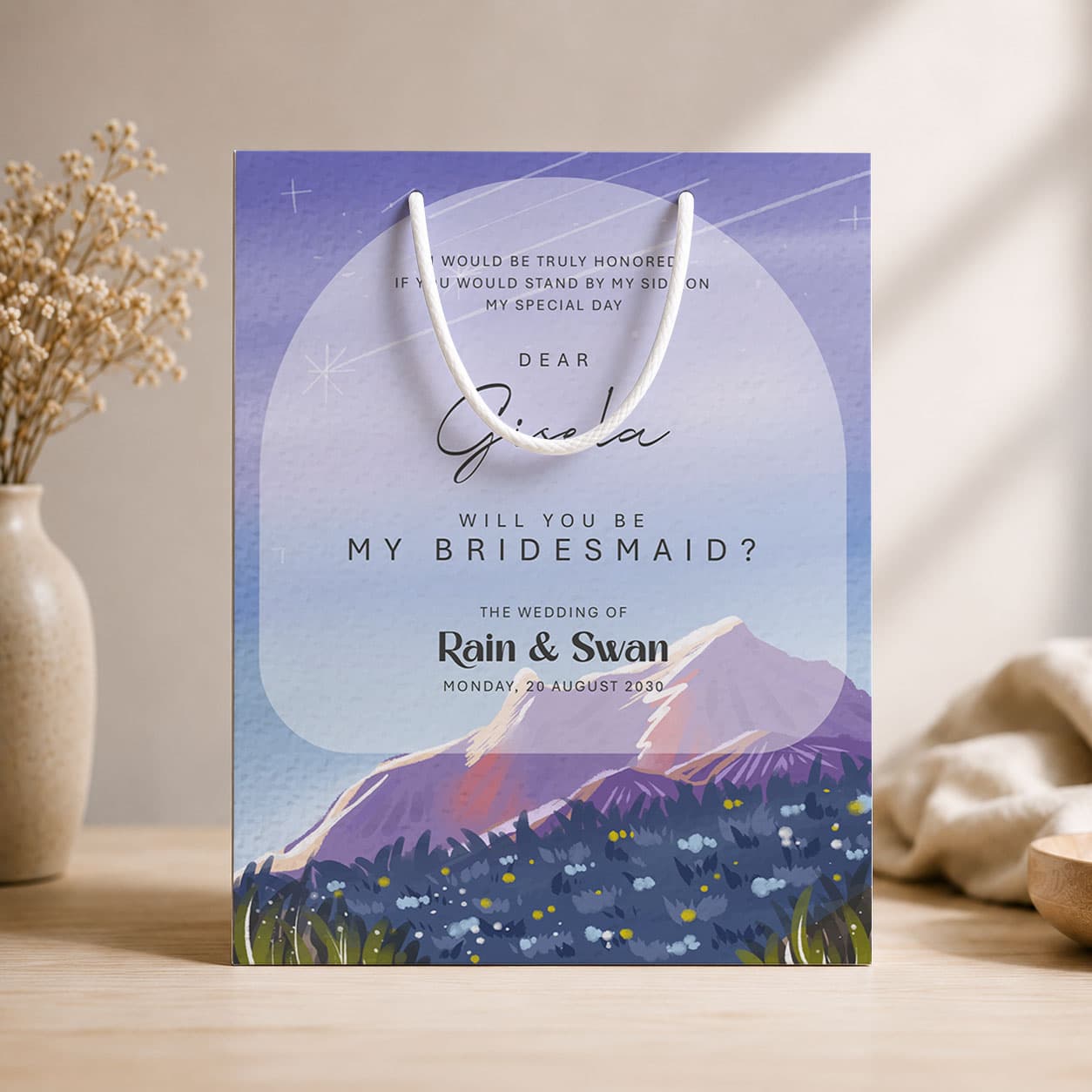 Paperbag Bridesmaid – Purple Mountain