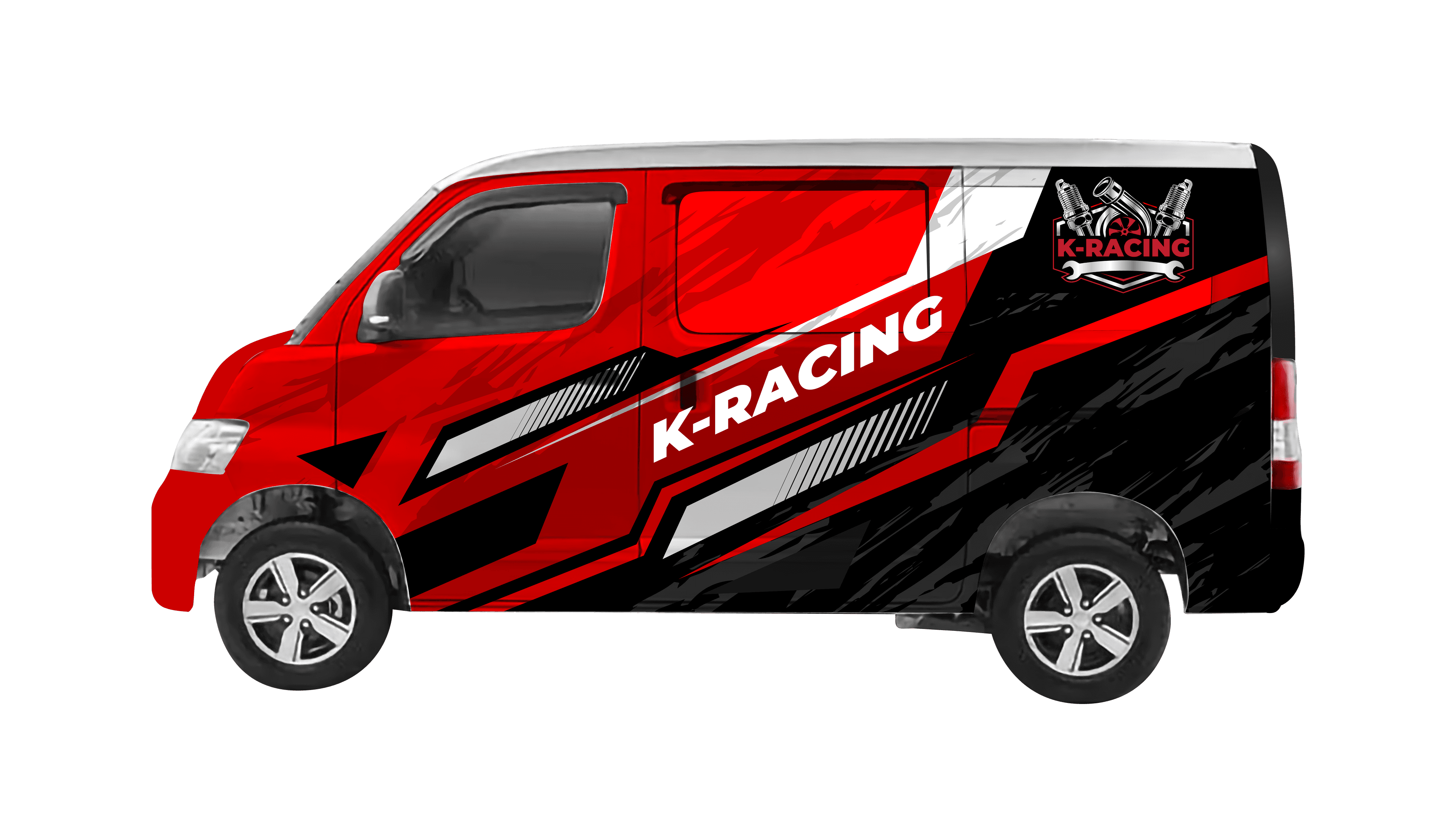 Brandingan Mobil GrandMax BlindVan Merah Racing