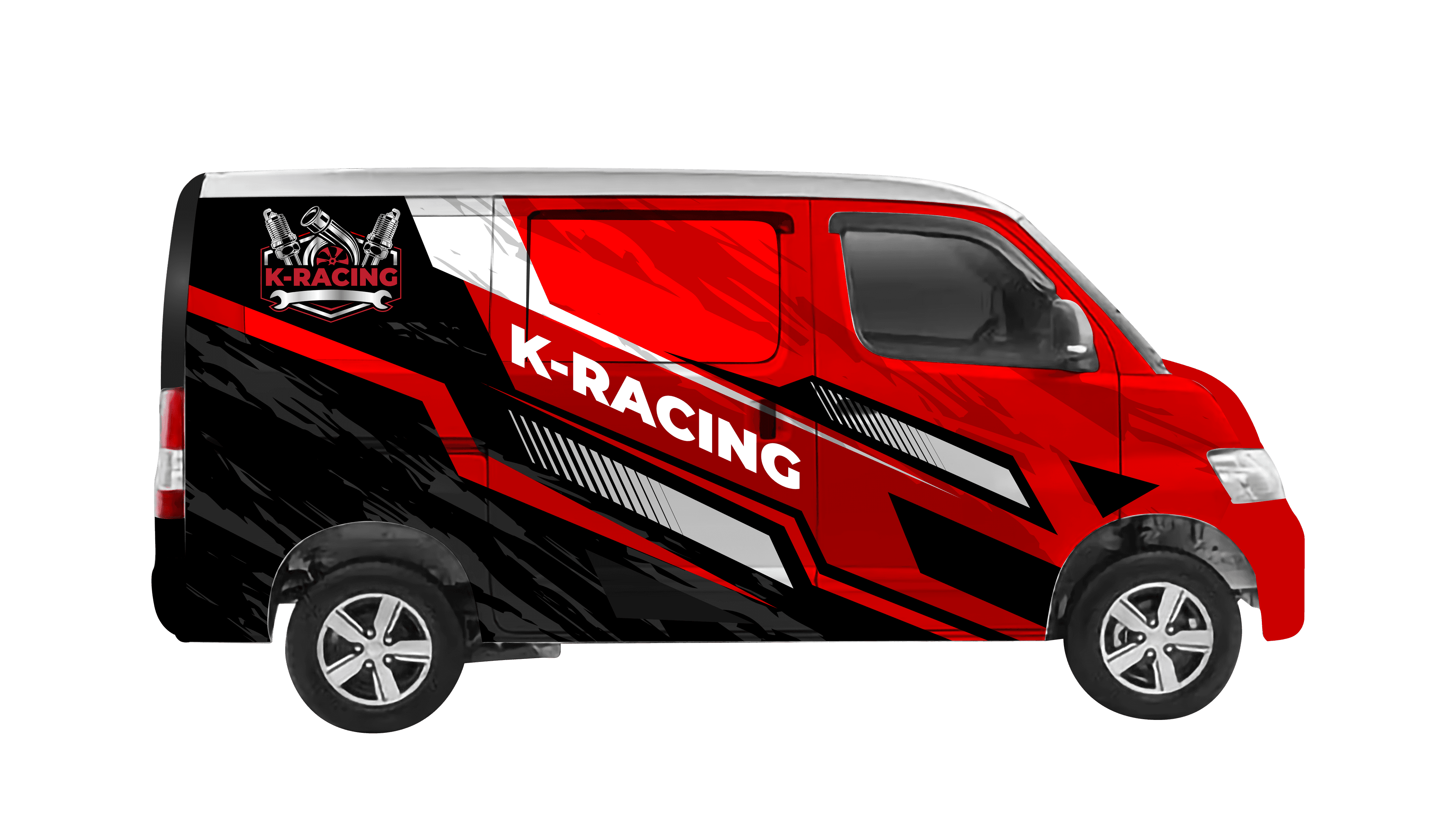 Brandingan Mobil GrandMax BlindVan Merah Racing
