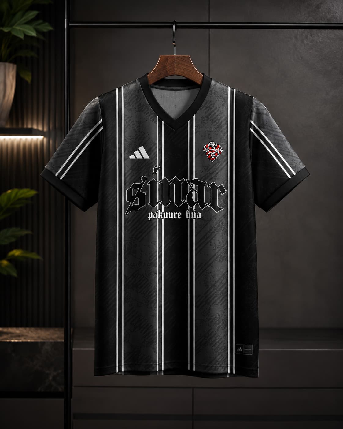 Jersey Sepak Bola Custom Hitam Premium Full Print – Desain Elegan Modern untuk Tim, Klub Bola  & Futsal