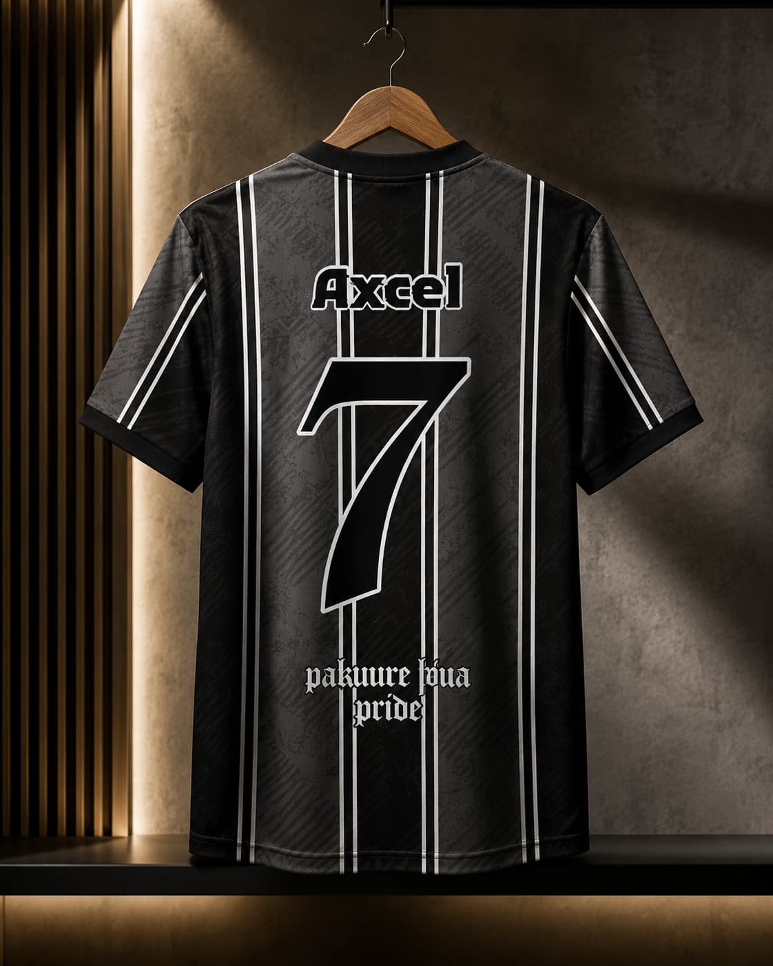 Jersey Sepak Bola Custom Hitam Premium Full Print – Desain Elegan Modern untuk Tim, Klub Bola  & Futsal