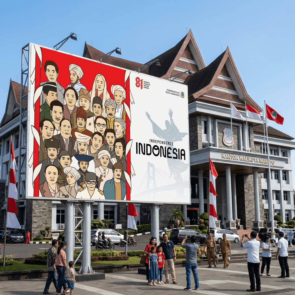 Baliho Hari Kemerdekaan Indonesia Spesial Pemkot Manado Khusus
