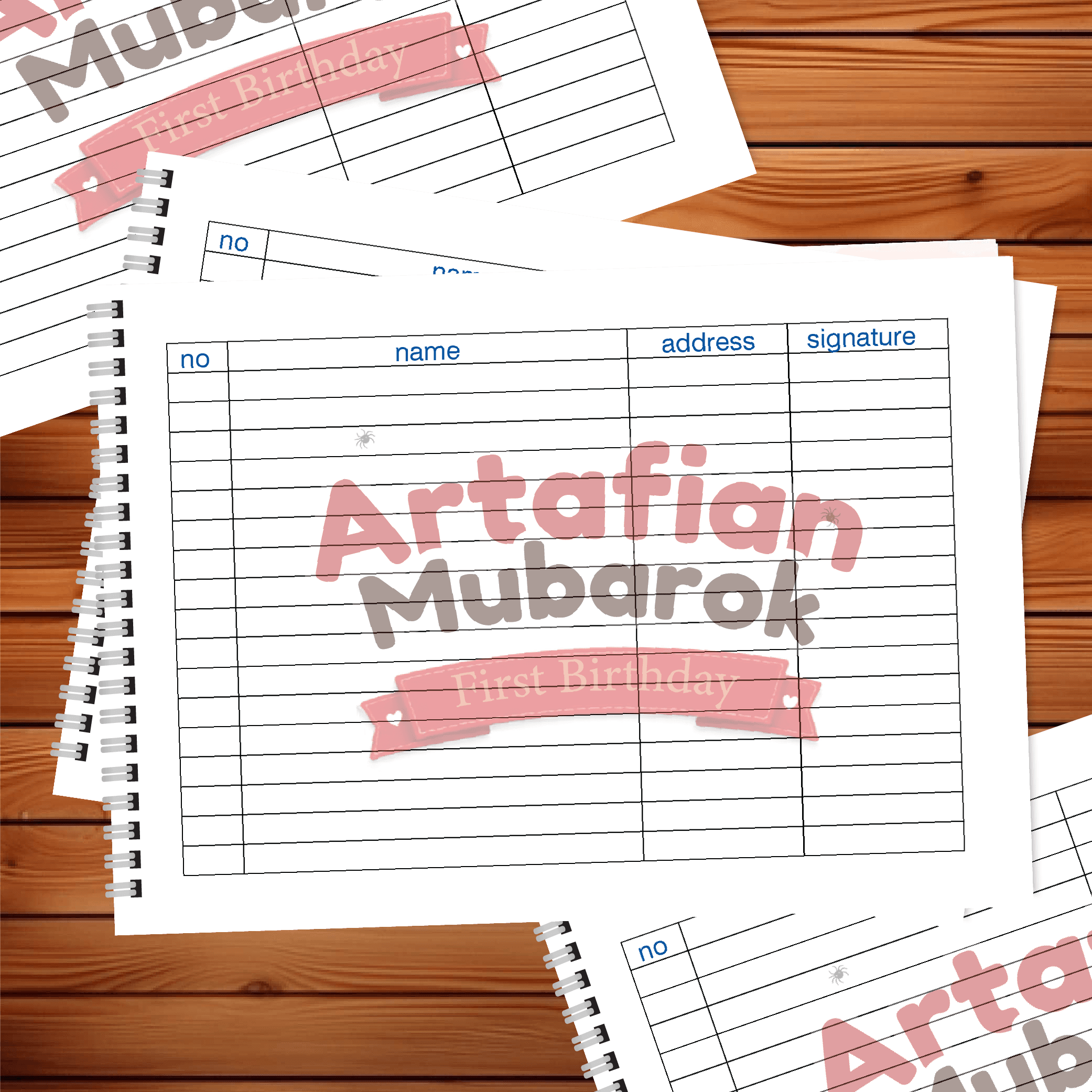 Buku Tamu Ulang Tema Merah Putih Teddy Bear