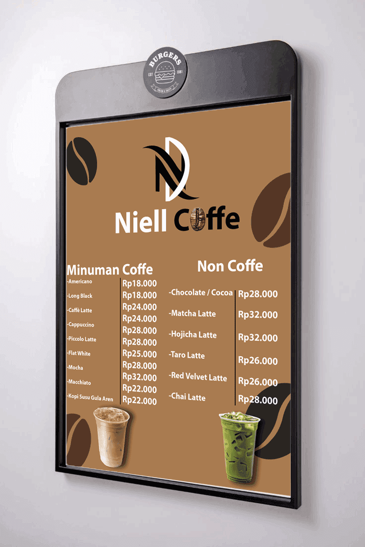 Menu Kopi UMKM Berwarna Coklat