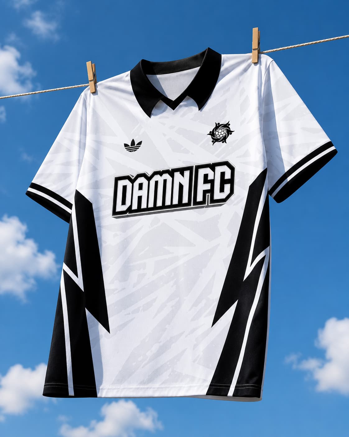 Jersey Sepak Bola Custom Monochrome – Desain Premium Hitam Putih untuk Tim, Klub & Turnamen