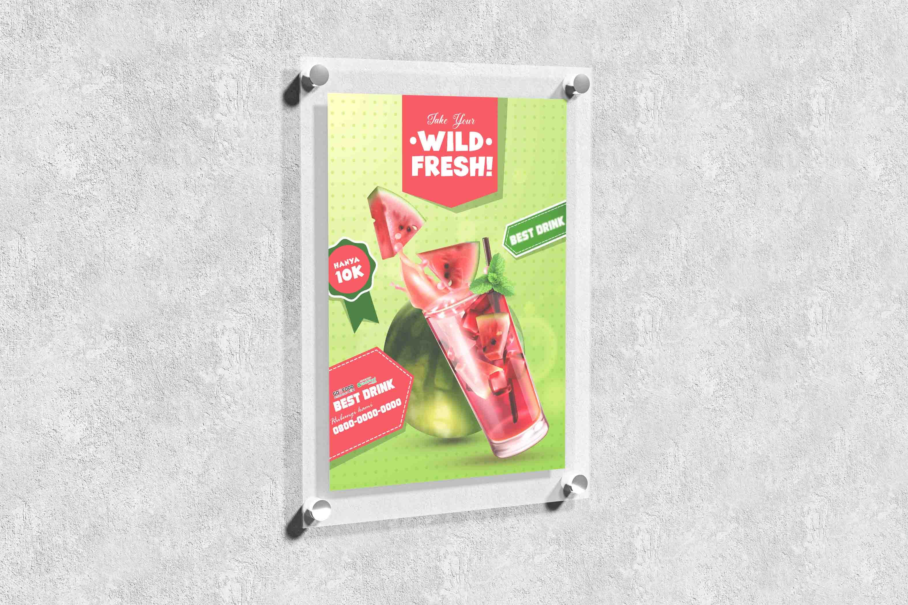 Wall Poster Promosi Minuman Semangka Fresh