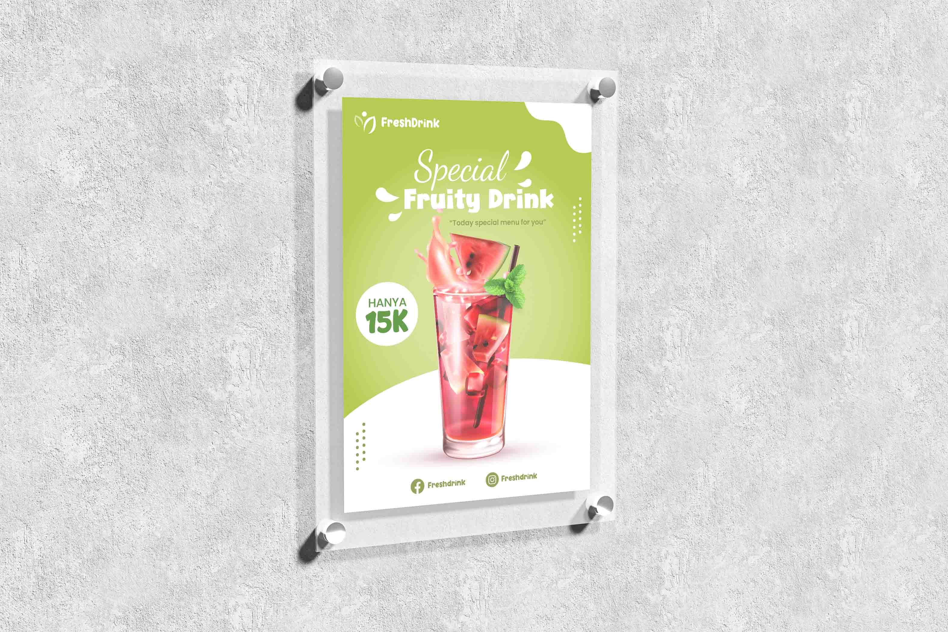 Wall Poster Promosi Special Fruity Drink