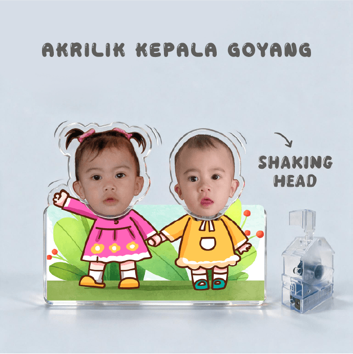 Custom Wajah Akrilik Goyang Hiasan Meja dan Mobil Tenaga Cahaya