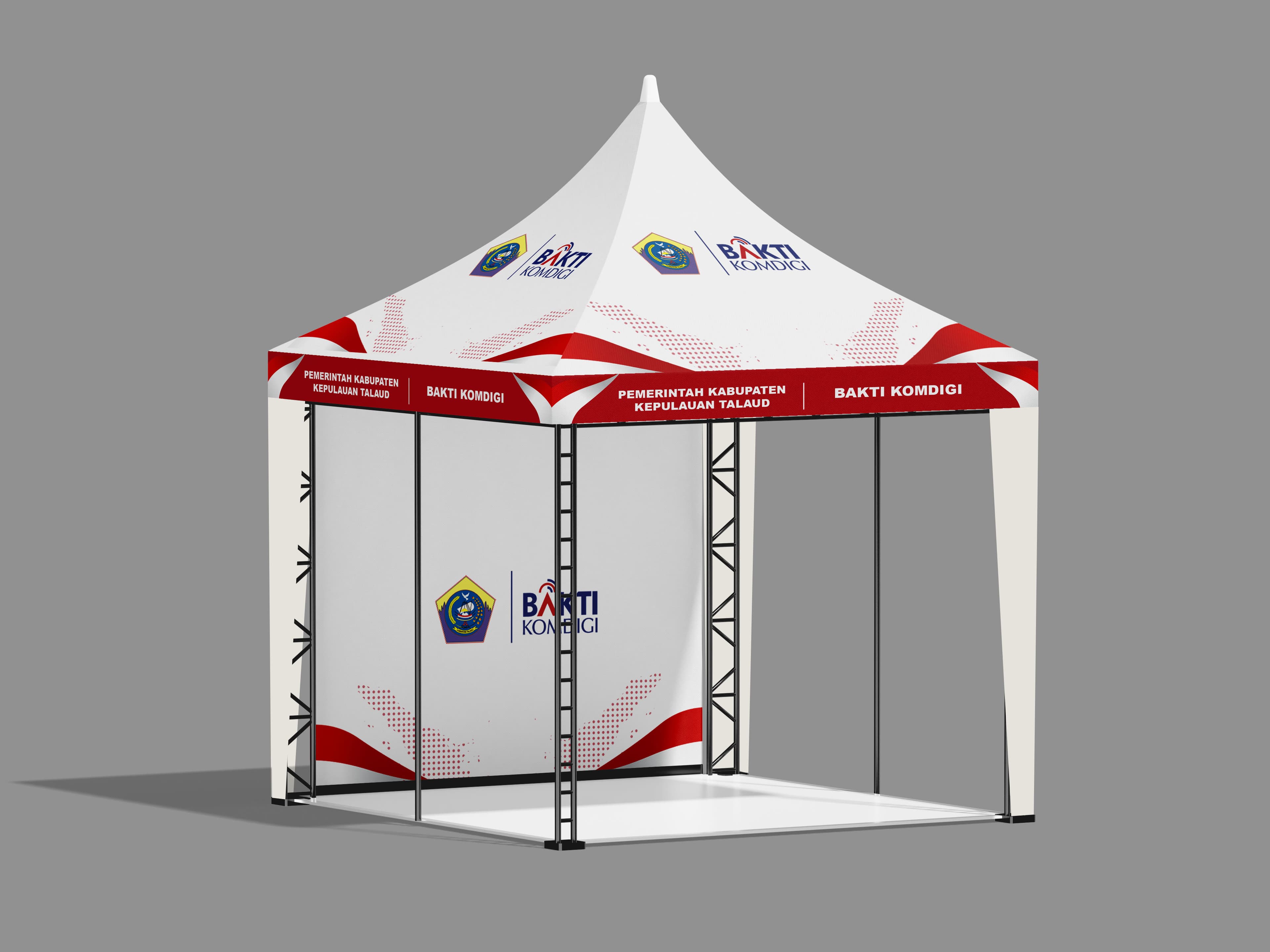Terpal Tenda Kerucut 3x3 Custom Desain Backdrop