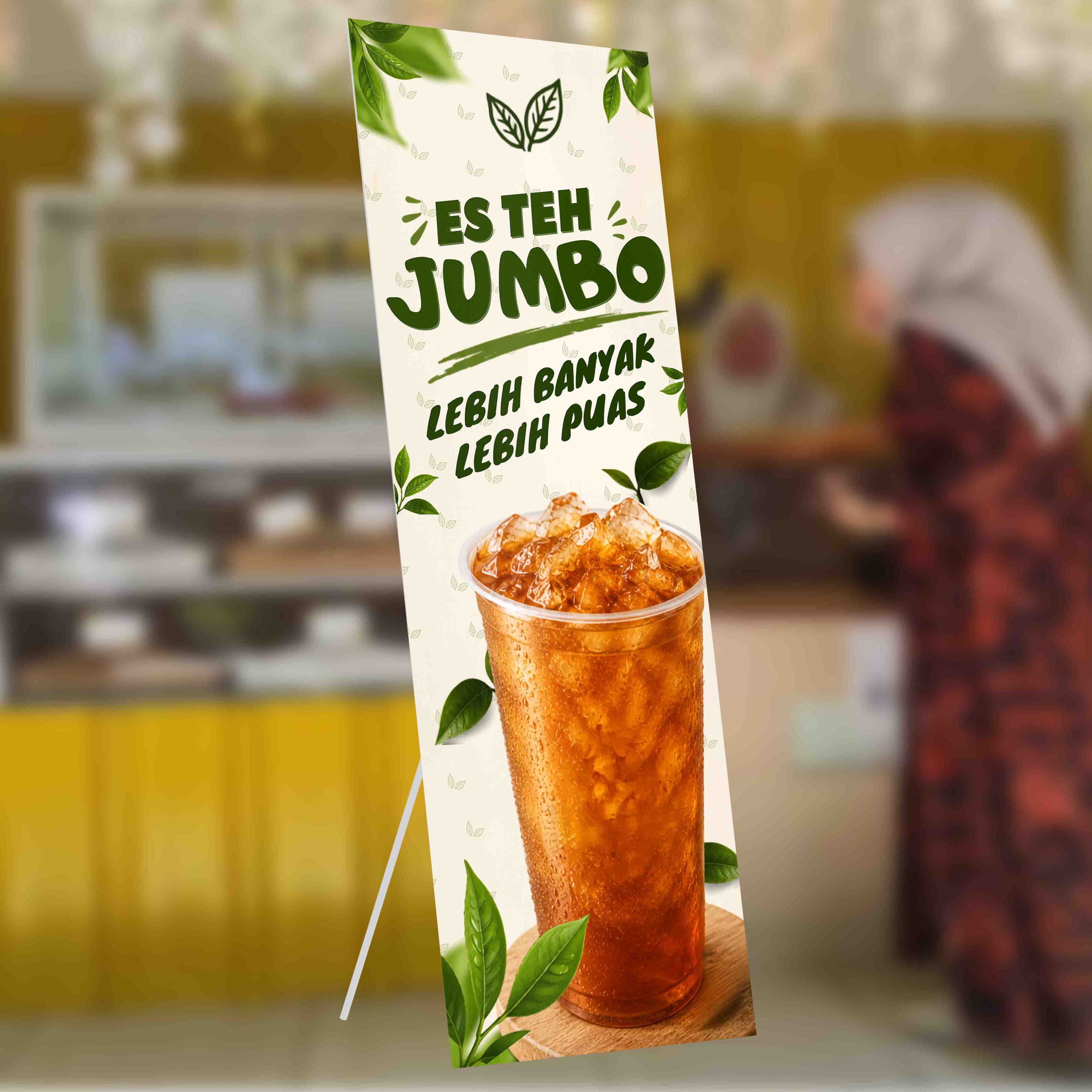 Banner UMKM Tema Jual Es Teh Segar Hijau Daun