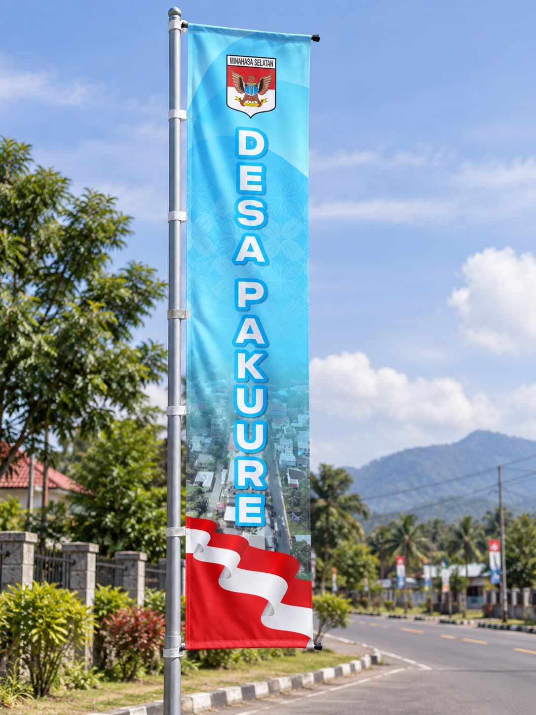 Umbul-Umbul Desa Custom –  Tiang Vertikal Branding Desa & Pemerintahan