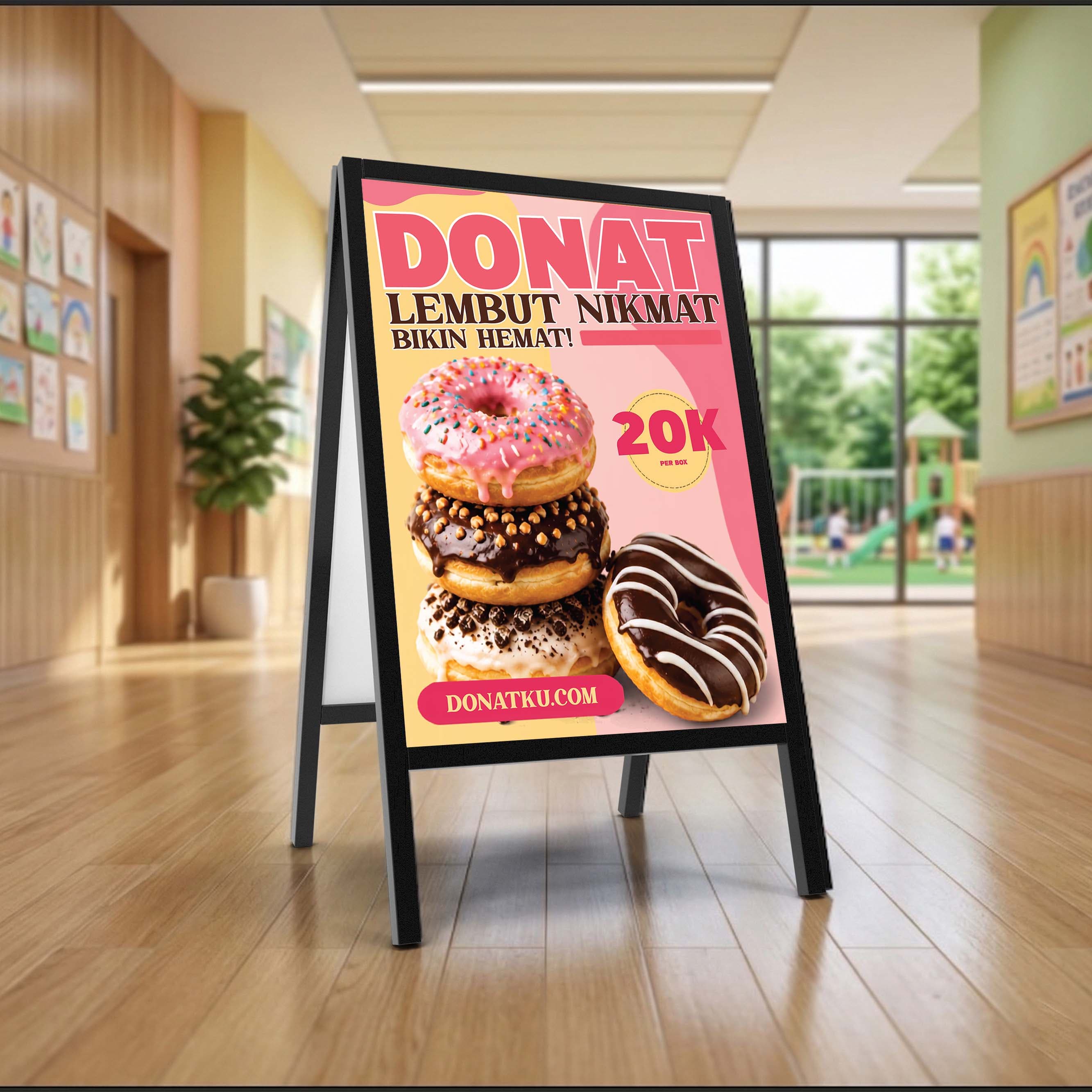 A-sign Triangle Tema Donat Lumer Pink Lezat