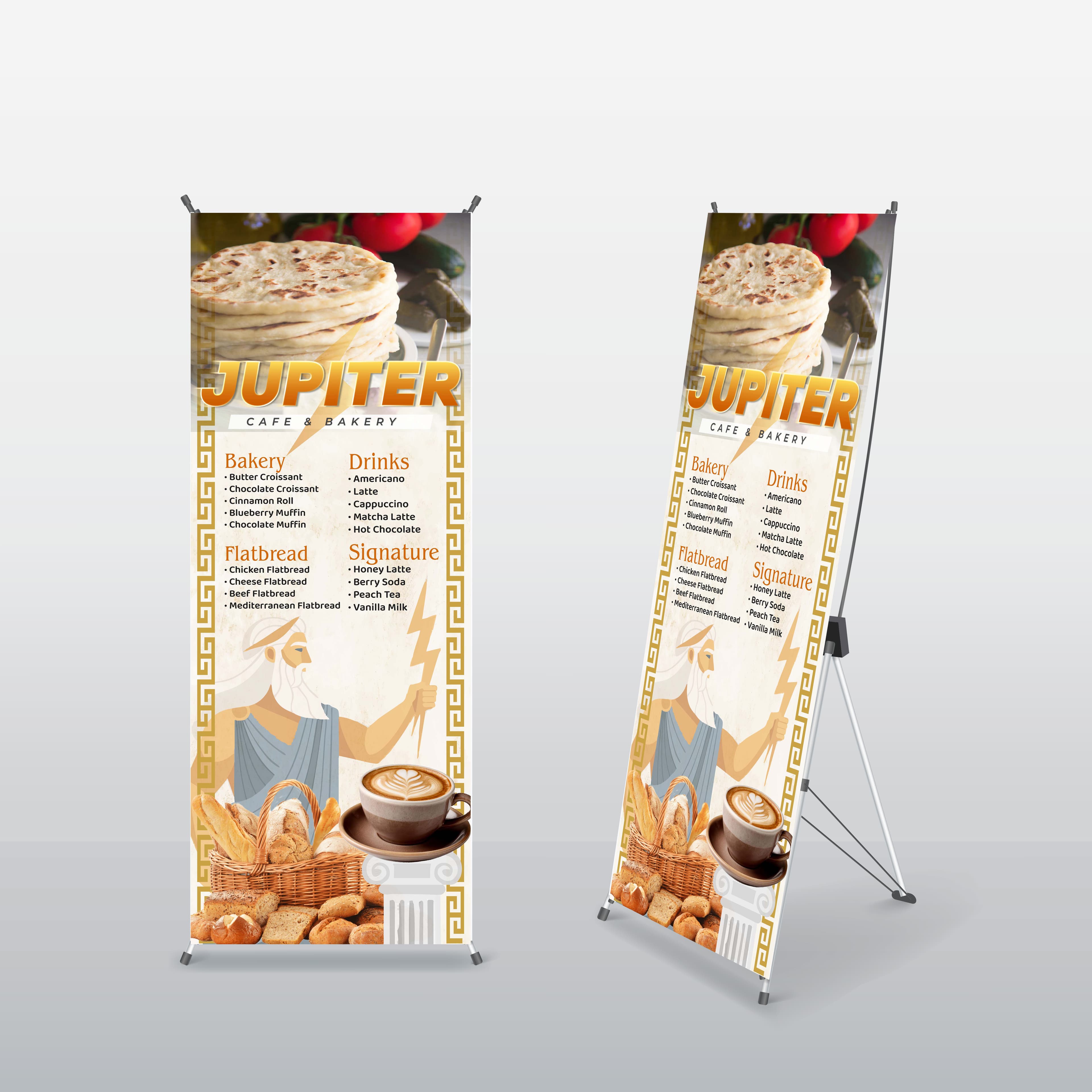 X Banner Jupiter Cafe Bakery Cream White