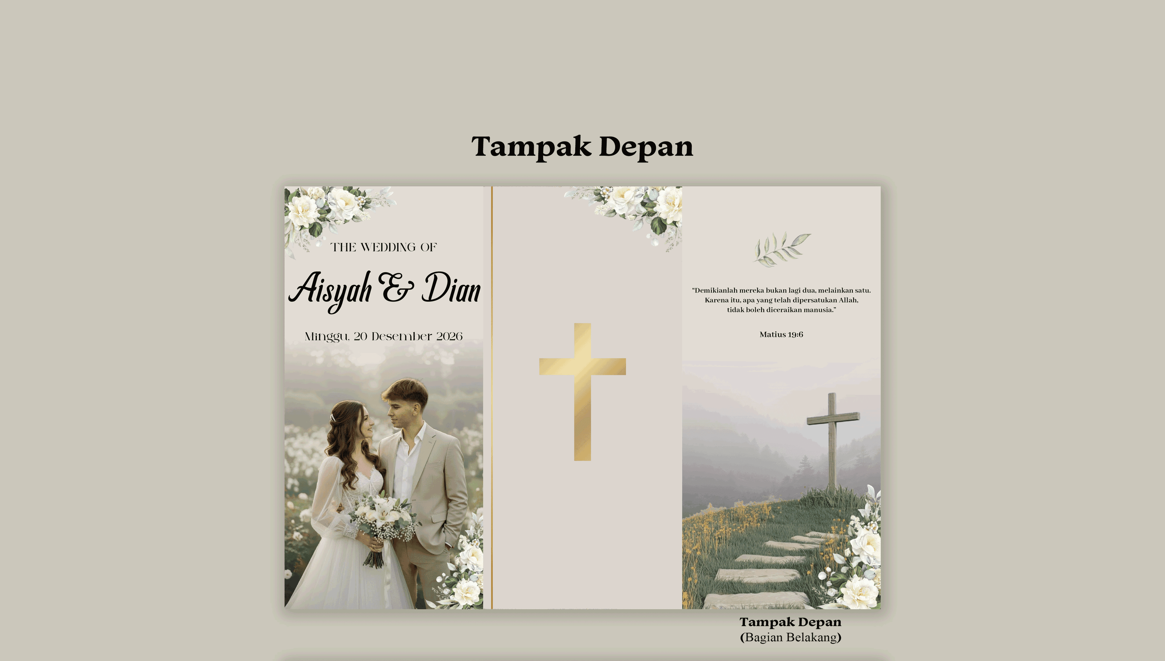 Undangan Nikah Ukuran A4 Lipat 3
