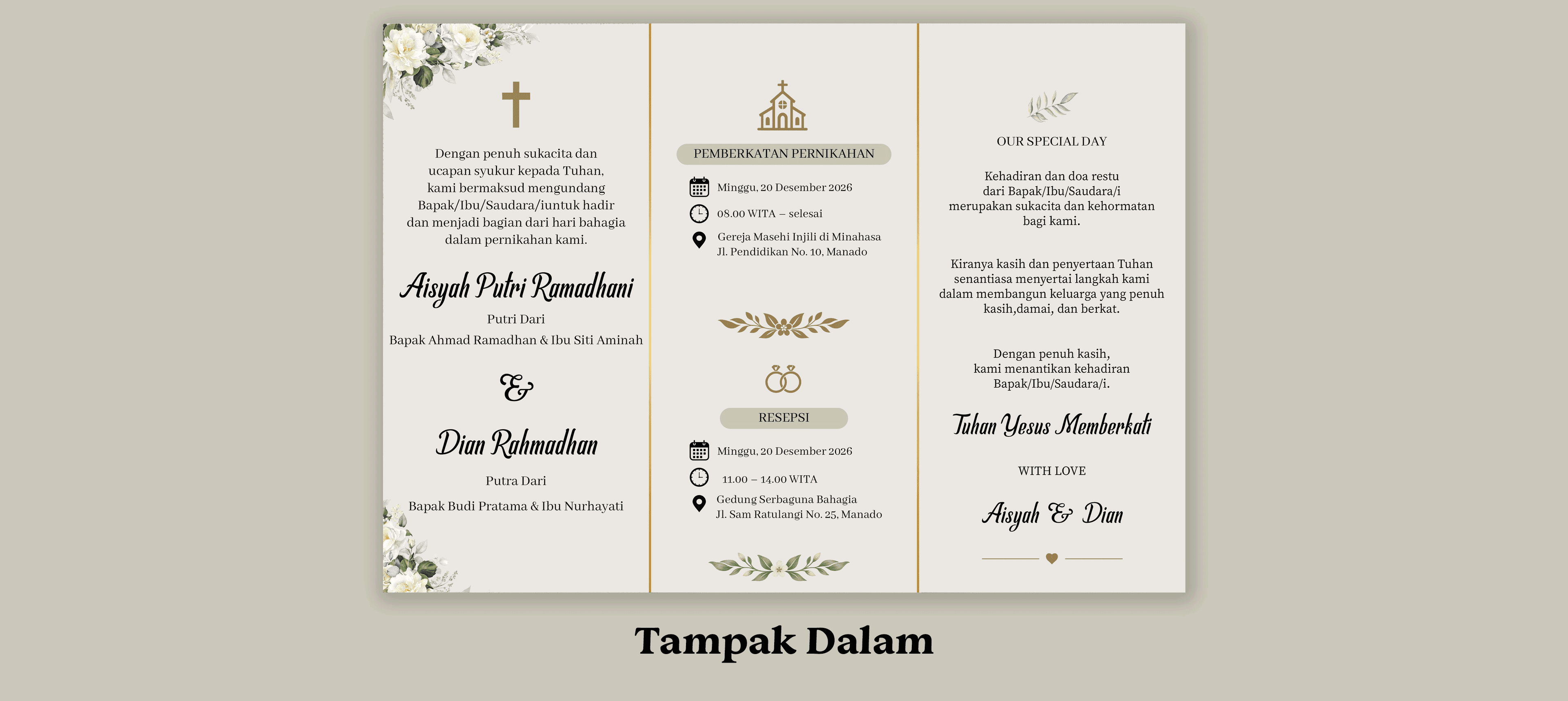 Undangan Nikah Ukuran A4 Lipat 3 - Back