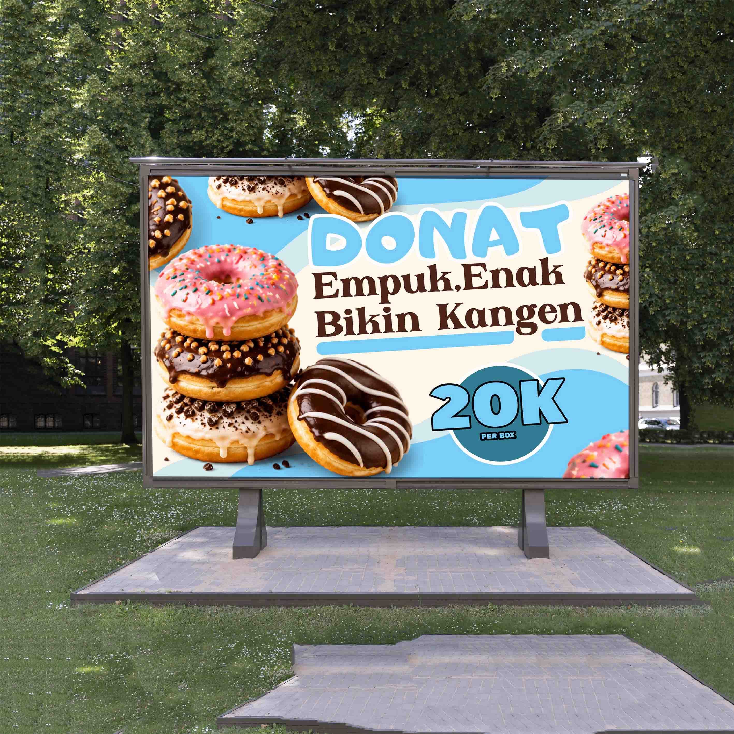 Baliho Donat Biru Creamy Lezat Manis 3x2