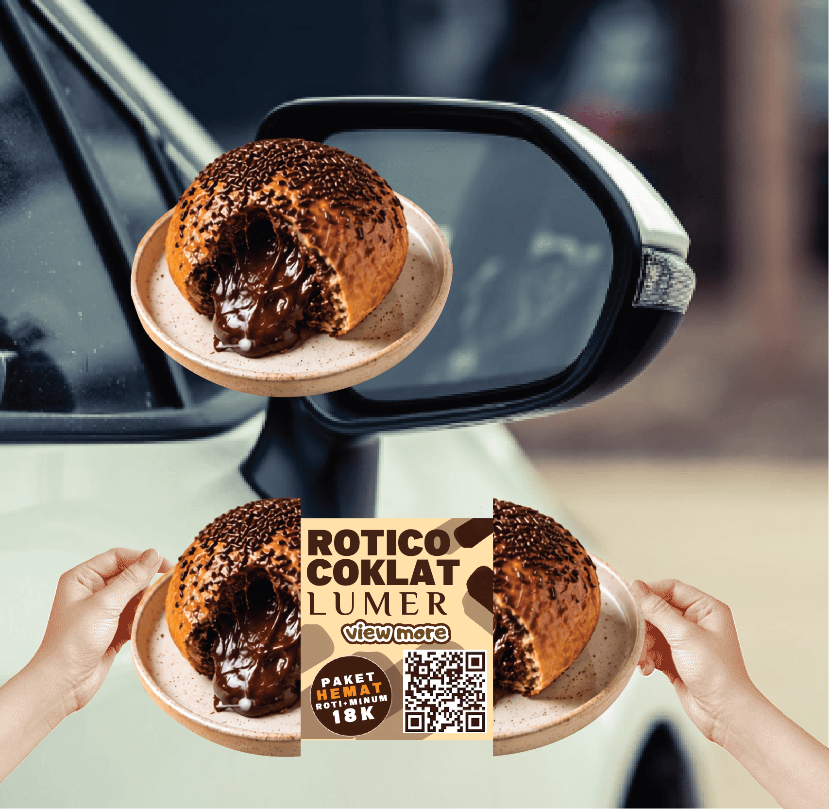 Brosur Lipat Unik Promo Origami Roti Coklat Lumer