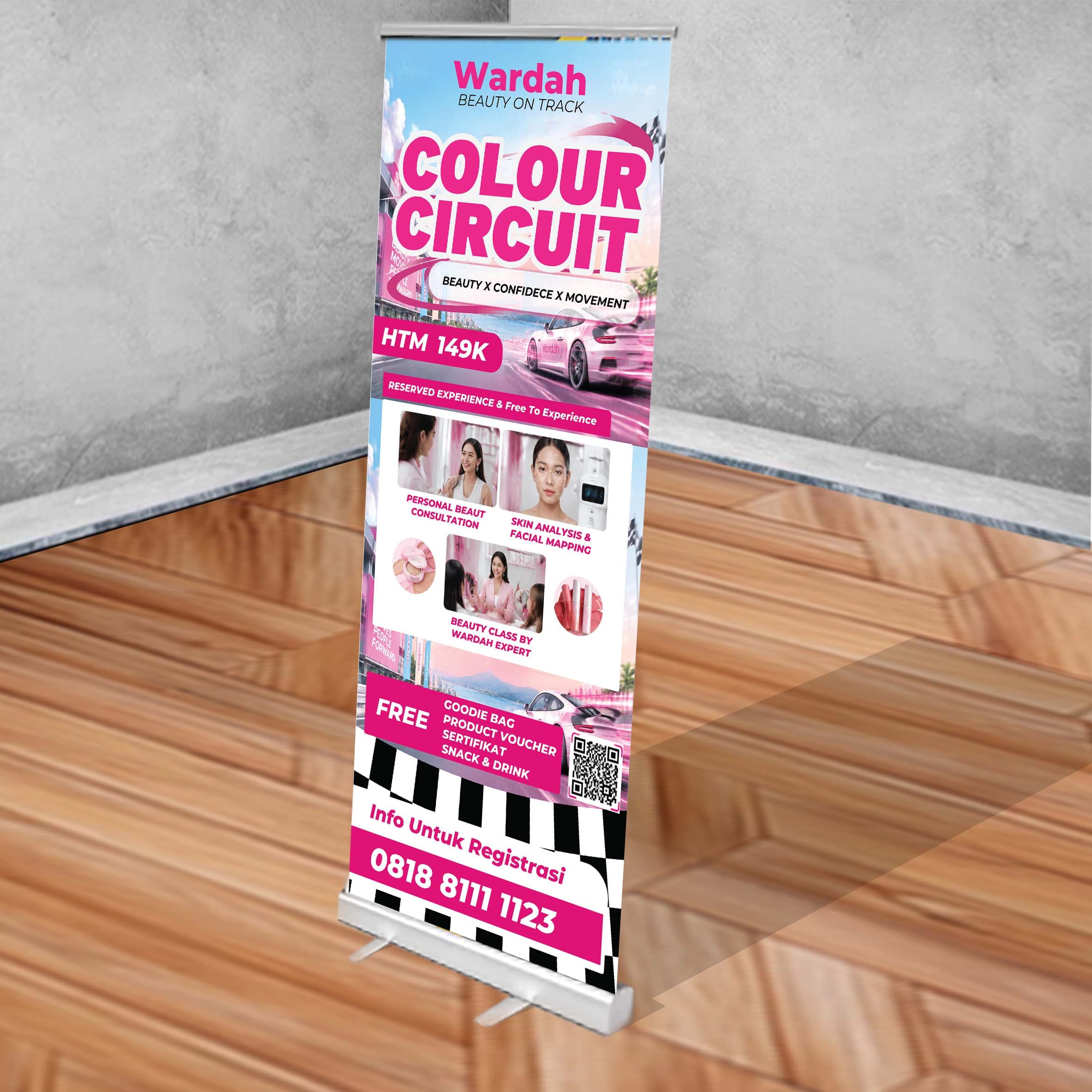 Roll Banner Vertikal Event Beauty Speed Experience