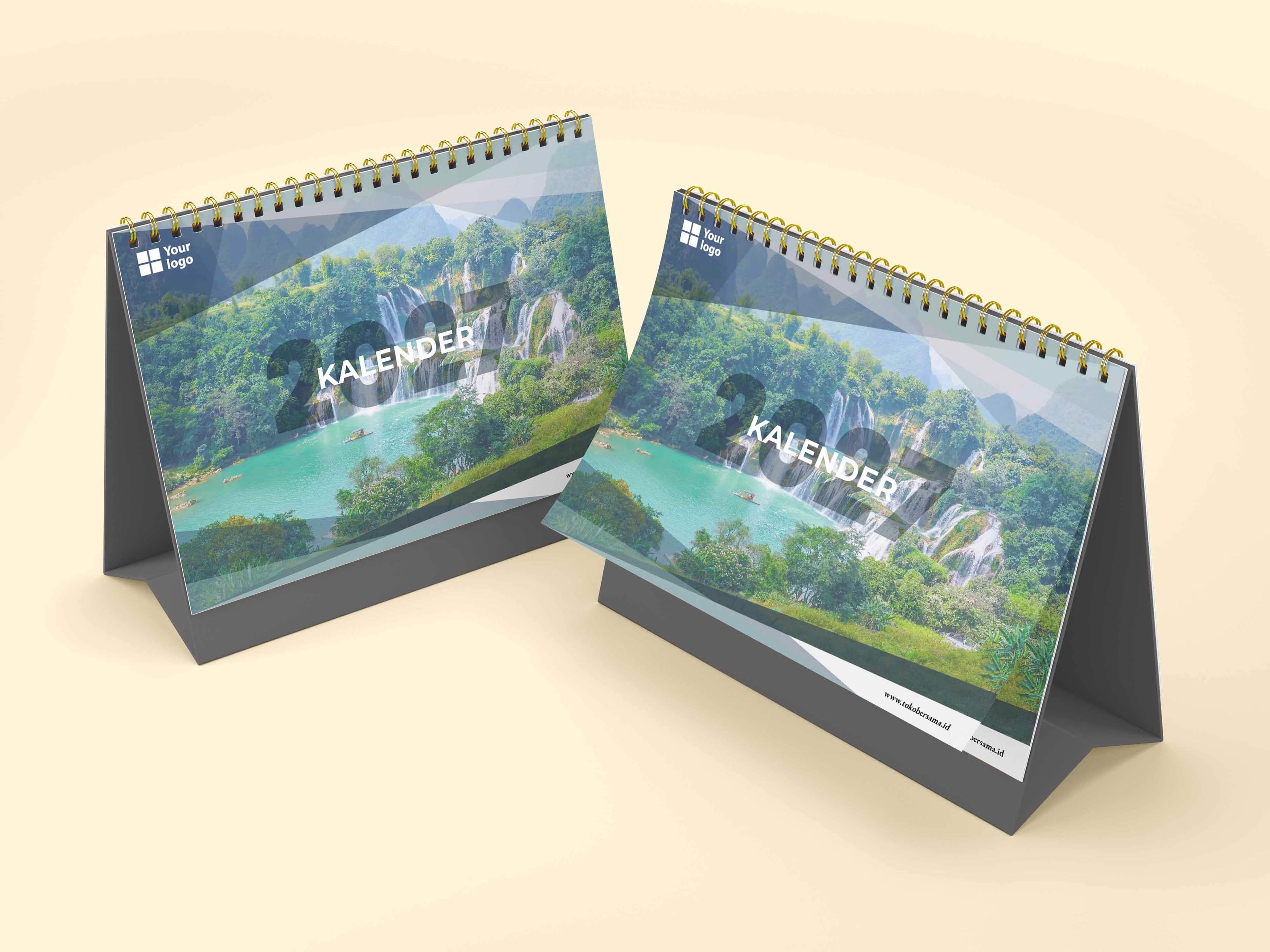 Kalender Meja Spiral Custom Landscape Elegan