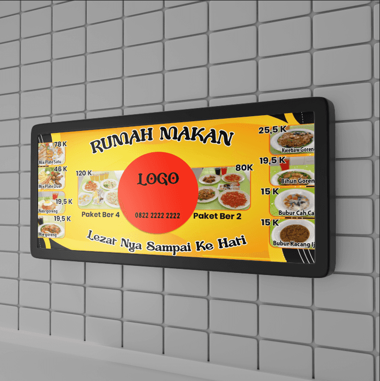 Baliho  Rumah Makan Kuning merah Menu 3X1,5M - Image 1