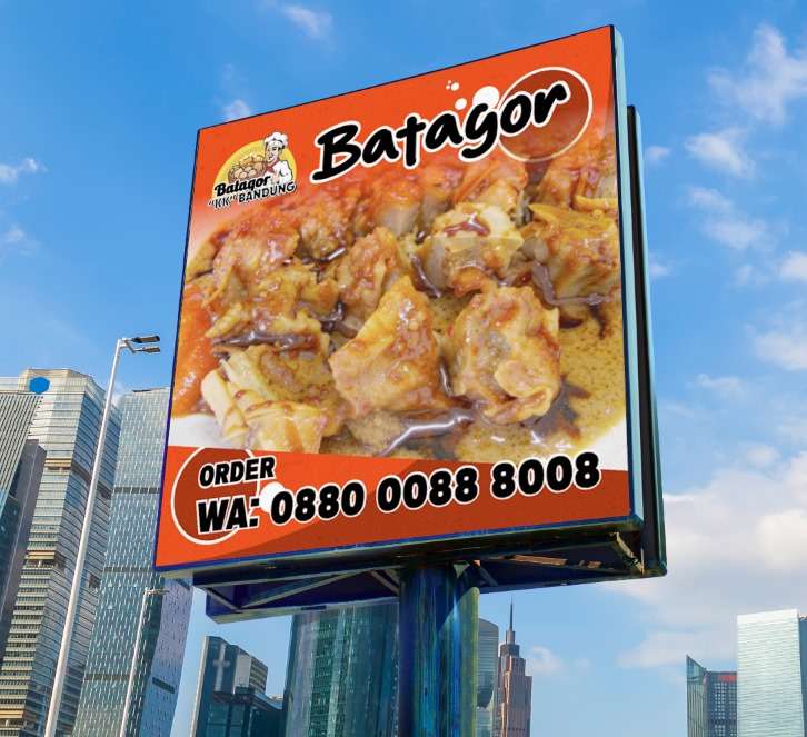 baliho jualan baliho dagang Desain Merah Oranye Klasik - Image 1
